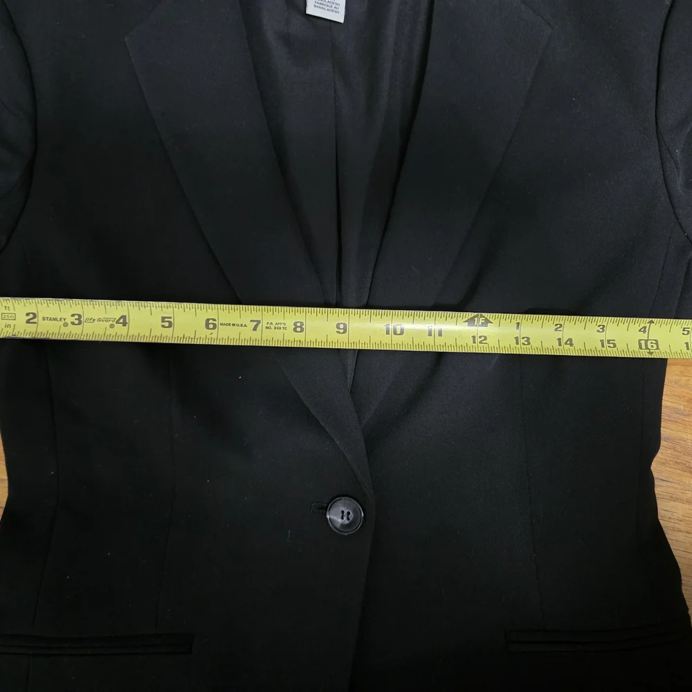 H&M Black Blazer Tailored Suit Jacket - Picture 6 of 7